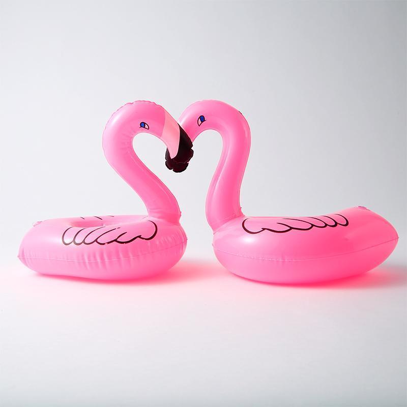 Pacote Duplo - Suporte de Copo Flutuante de Flamingo de Plástico - É Hora Da Piscina