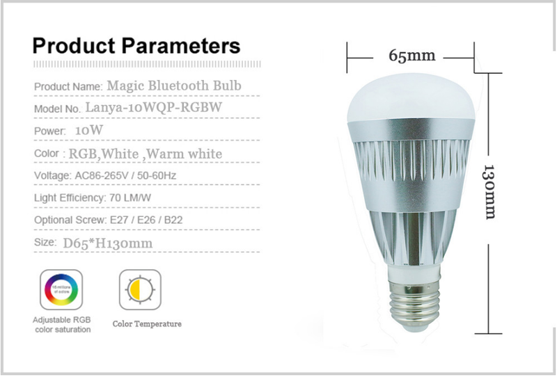 Smart Lâmpada de LED Bluetooth