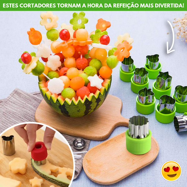 Happy Snacks - Kit de Cortadores de Frutas e Vegetais