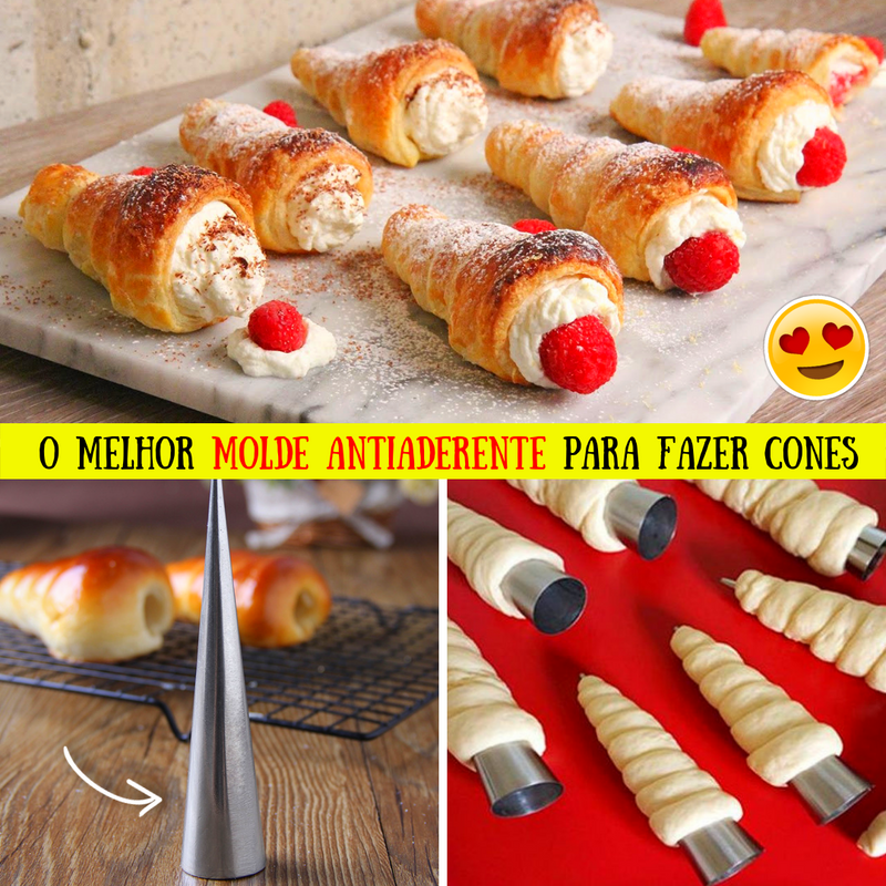 Delicious Pastry - Kit de Moldes em Cone (6 peças)