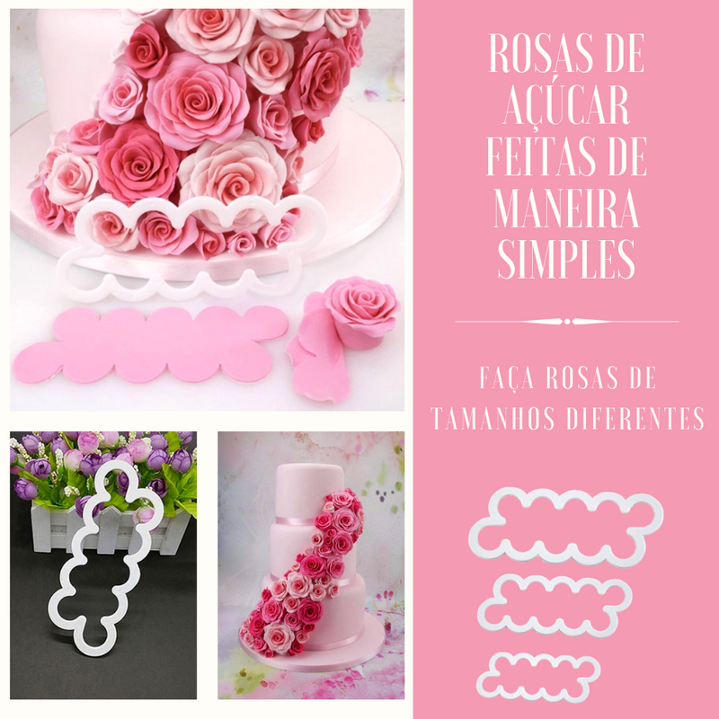 Sweet Rose - Cortadores de Rosas (Kit 3 peças)