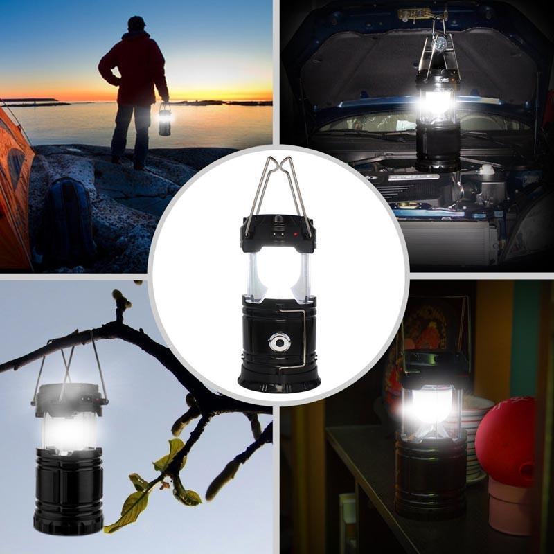 Lanterna para Acampamento Led movido à Energia Solar - Perfeito para Caminhadas, Camping, Emergências!