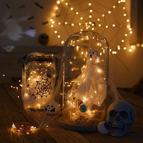 Luzes LED Halloween em Fio de Cobre (à Prova D'água)