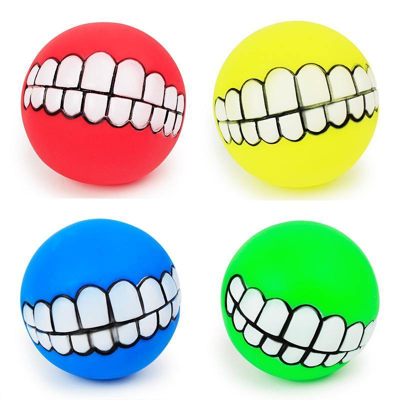 2 pcs Bola de Pet com Dentes Engraçados