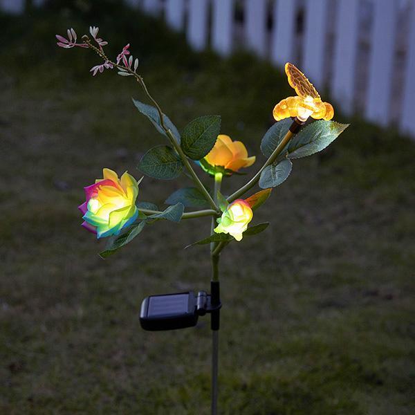 Rosas LED Arco-íris à Energia Solar