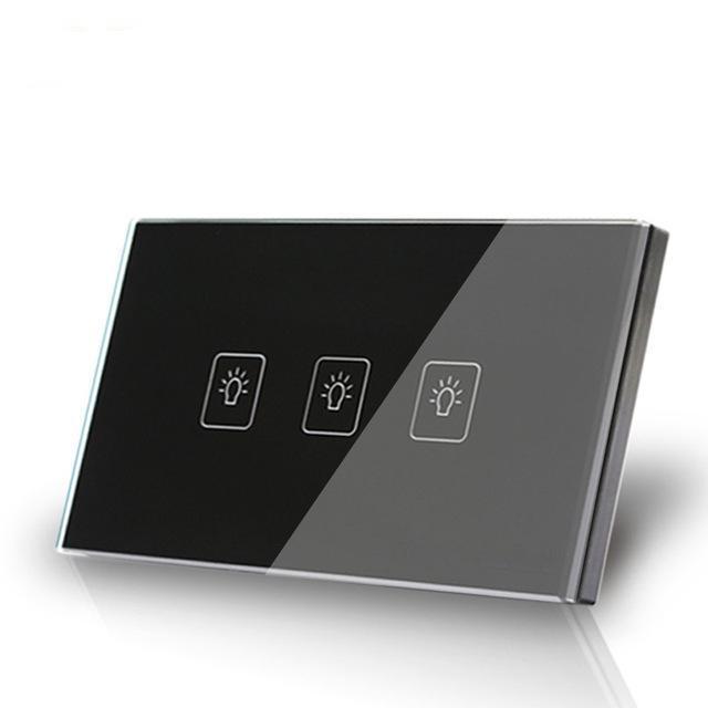 Smart Interruptor Wifi Touch Screen Wallpad 3 Teclas - Retangular
