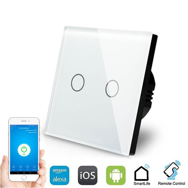 Smart Interruptor Wifi Touch Screen Wallpad 2 Teclas - Quadrado