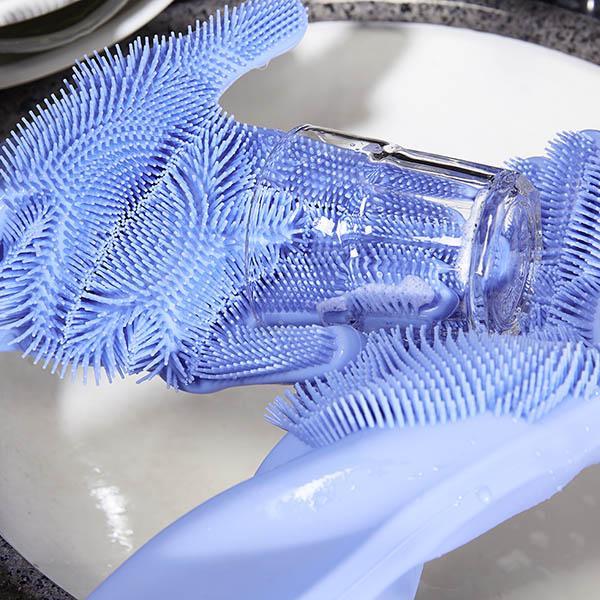 Luvas de Limpeza com Escovas de Silicone