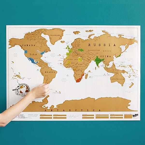 Mapa Mundi de Raspar - Mostre suas viagens!